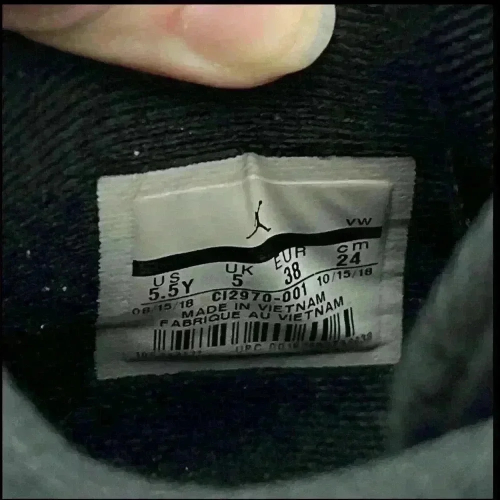 Sz 5.5 gs Jordan 4 Retro Mid Laser black gum bottom athletic sneaker streetwear - Picture 6 of 8